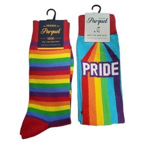 BUNDLE!! 2 Pairs Parquet Men's Pride/LGBTQ Socks